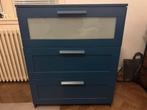 Kast commode dressoir blauw, Ophalen, 50 tot 100 cm, Zo goed als nieuw, 3 of 4 laden