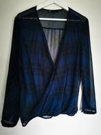 Blouse, L, WE, blauw zwart ruit, doorzichtig, Ophalen, Blauw, WE, Maat 42/44 (L)