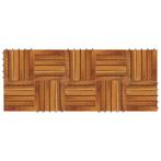 Terrastegels acaciahout 30 x 30 cm verticaal patroon 10 pcs, Nieuw, Ophalen of Verzenden, 10 m² of meer, Hout