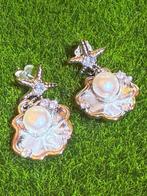 Zeemeermin Oorbellen Zilver & Parel, Hangers, Nieuw, Ophalen of Verzenden, Met edelsteen