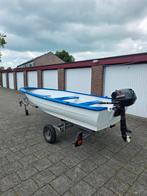 Nette boot met motor en trailer - Koopje!, Watersport en Boten, Motorboten en Motorjachten, Ophalen, Zo goed als nieuw, Minder dan 10 pk