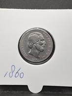 1/2 gulden 1860 Koning Willem III, Postzegels en Munten, Munten | Nederland, ½ gulden, Koning Willem III, Zilver, Ophalen of Verzenden