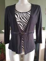Gerry Weber schitterende vest combi top mt S 36 gratis verz, Verzenden, Zwart, Zo goed als nieuw, Lange mouw