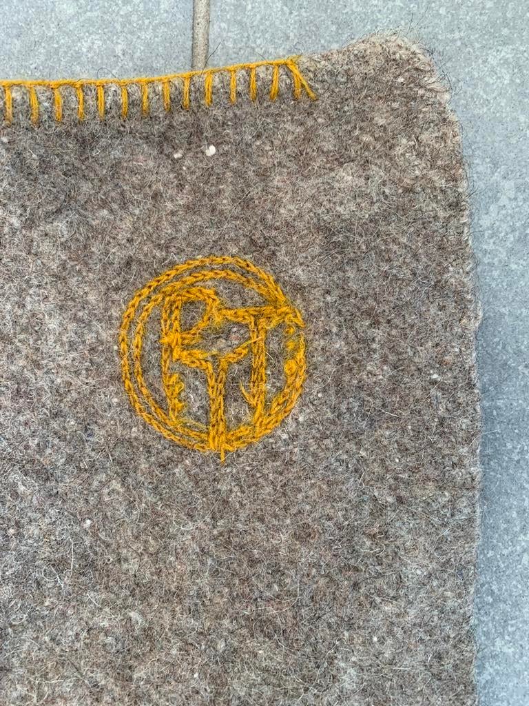 Wollen deken met Frans oud PTT logo, Huis en Inrichting, Ophalen of Verzenden, Gebruikt