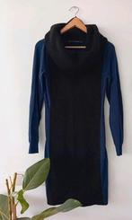 Gebreide jurk zwart blauw, Blauw, Knielengte, Ophalen of Verzenden, Zo goed als nieuw