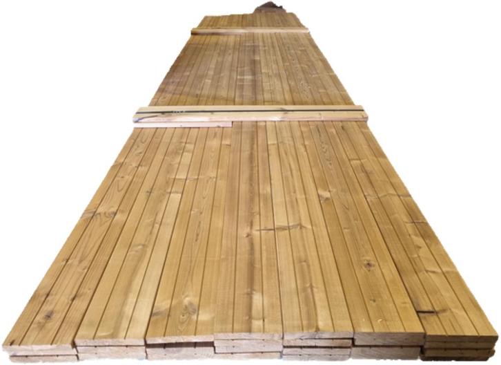 25 Thermowood Planken 2.0x14.0 cm 4.40 m lang - nr: TP211, Tuin en Terras, Palen, Balken en Planken, Nieuw, Planken, 250 cm of meer