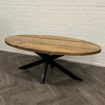 Eettafel Ovaal Naturel Mangohout 180cm, Huis en Inrichting, Tafels | Eettafels, Ophalen, Metaal, 100 tot 150 cm, Zo goed als nieuw