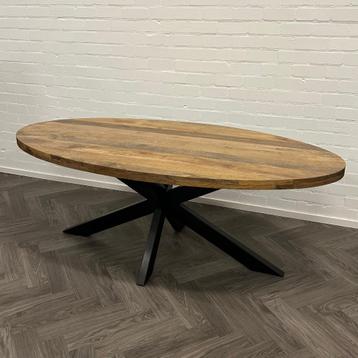 Eettafel Ovaal Naturel Mangohout 180cm beschikbaar voor biedingen