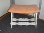 Retro eikenhouten bankje, Ophalen, Wit, Zo goed als nieuw, Retro jaren 50