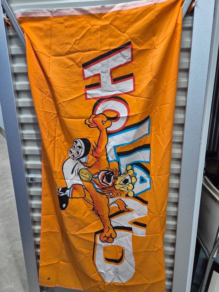 Oranje Holland vlag met leuke print, Diversen, Vlaggen en Wimpels, Gebruikt, Ophalen of Verzenden