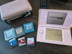 Nintendo DS Lite Roze + 6 Games + Accessoires, Spelcomputers en Games, Spelcomputers | Nintendo DS, Met games, Gebruikt, Ophalen of Verzenden