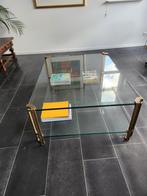 Regency Peter Ghyczy salontafel T24 messing glas ‘70, 50 tot 100 cm, Minder dan 50 cm, Glas, 100 tot 150 cm