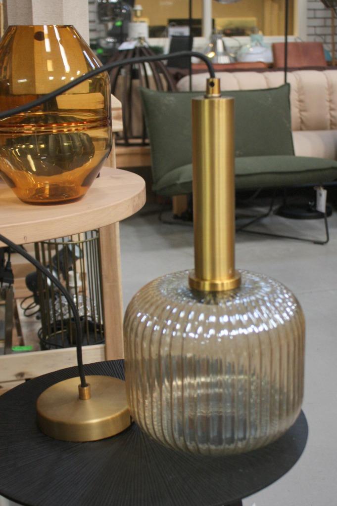 Sfeervolle hanglamp Linnea Light & Living metaal glas amber, Huis en Inrichting, Lampen | Hanglampen, Zo goed als nieuw, Minder dan 50 cm