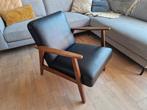 Fauteuil zwart leer Ikea, Huis en Inrichting, Ophalen, Zo goed als nieuw, Minder dan 150 cm, Leer