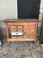 Oude werkbank industrieel dressoir werkbankje hout, Ophalen, Gebruikt, 50 tot 75 cm, 100 tot 150 cm