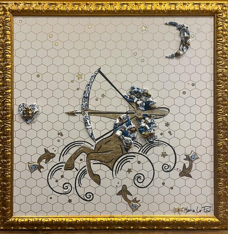 Voor u op maat gemaakt, sterrebeelden Maria la Pan, Antiek en Kunst, Kunst | Schilderijen | Modern, Ophalen of Verzenden