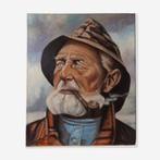 Olieverfschilderij op doek – portret van Fisherman, Ophalen of Verzenden