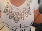 G.sel milano shirtje met strass., Wit, Ophalen of Verzenden, Korte mouw, Maat 34 (XS) of kleiner