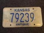 Kentekenplaat licenseplate Kansas Antique USA, Verzenden, Gebruikt, Auto's