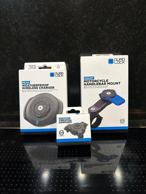 Quadlock Bar Mount + Demper + wireless charger Nieuw, Motoren, Accessoires | Navigatiesystemen, Nieuw, Ophalen of Verzenden