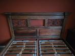 Houten tweepersoonsbed 160 x 200 incl lattenbodems en matras, Ophalen, Tweepersoons, 200 cm, 160 cm
