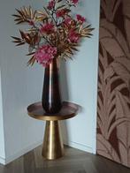 Zijden boeket met cromen vaas, Huis en Inrichting, Woonaccessoires | Zuilen en Pilaren, Ophalen, Zo goed als nieuw