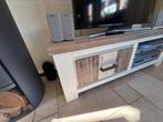 Mooie houten tv meubel in white wasch, Huis en Inrichting, 100 tot 150 cm, Ophalen of Verzenden, Zo goed als nieuw, Minder dan 100 cm