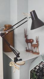 Vintage scharnierlamp bureaulamp architectenlamp bruin, Huis en Inrichting, Lampen | Tafellampen, Ophalen of Verzenden, Gebruikt