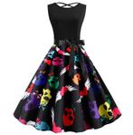 Zwarte skulls jurk doodskop hartjes dames vrouwen halloween, Kleding | Dames, Verzenden, Nieuw, Zwart, Knielengte