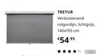Ikea verduisterend rolgordijn nieuw 140x195, Ophalen of Verzenden, Nieuw, Grijs, 150 tot 200 cm