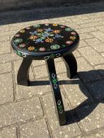 Vintage zwart krukje melkkrukje staphorst stipwerk, Huis en Inrichting, Ophalen of Verzenden, Gebruikt, Hout