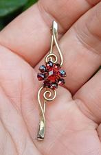 Antieke broche granaat, Sieraden, Tassen en Uiterlijk, Antieke sieraden, Ophalen of Verzenden, Zilver, Broche, Verguld