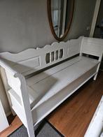 Witte landelijke klepbank - opbergbank - halbank - bank, Huis en Inrichting, Ophalen, Gebruikt, Minder dan 75 cm, 150 tot 200 cm