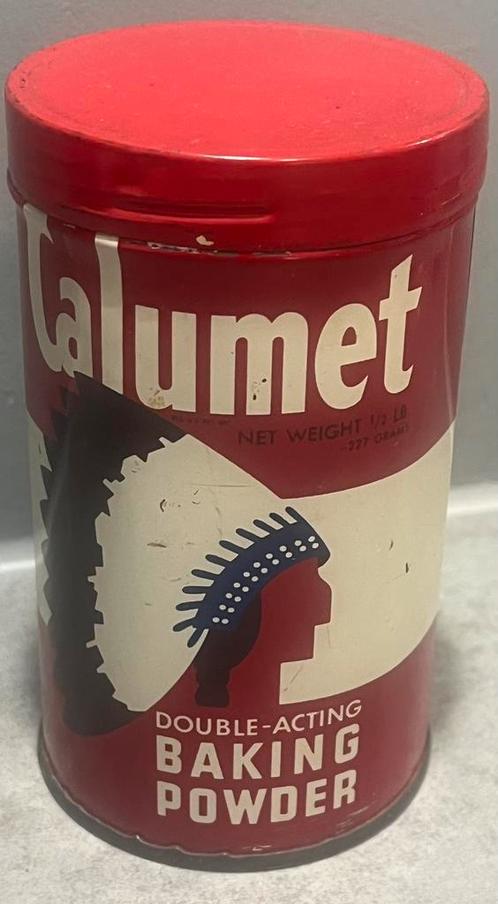 blikje Calumet bakingpowder bakpoeder Amerika Indiaan, Verzamelen, Blikken, Zo goed als nieuw, Overige, Overige merken, Ophalen of Verzenden