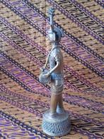Antiek brons beeldje uit India van man met trommel 25,3 cm., Antiek en Kunst, Ophalen of Verzenden