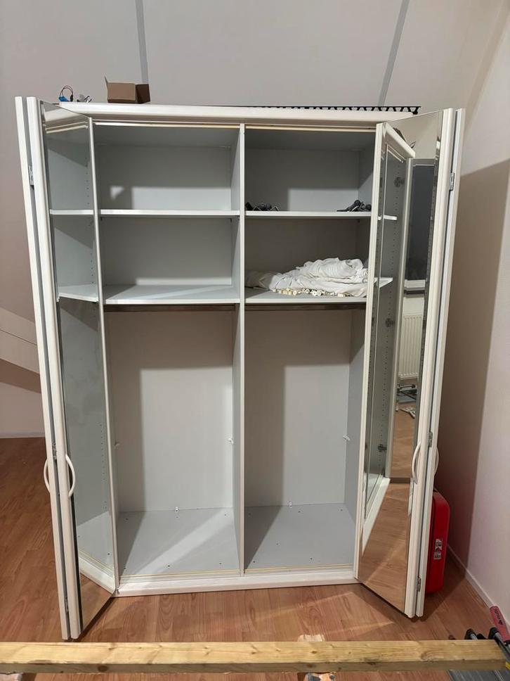 Kledingkast met vouwdeuren en spiegels, Huis en Inrichting, Kasten | Kledingkasten, Gebruikt, 150 tot 200 cm, 100 tot 150 cm, 50 tot 75 cm