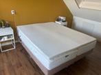 Elektrisch verstelbaar boxspring, Huis en Inrichting, Slaapkamer | Bedden, 160 cm, Beige, Gebruikt, Stof