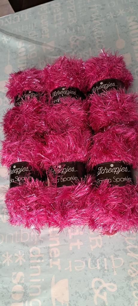 Scheepjes Panda Sparkle - 6 Bollen Roze Glittergaren, Hobby en Vrije tijd, Breien en Haken, Nieuw, Breien of Haken, Wol of Garen