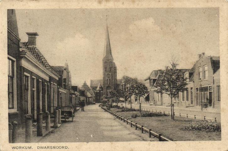 Workum. Dwarsnoord. - 1927 gelopen, Verzamelen, Ansichtkaarten | Nederland, Gelopen, Noord-Brabant, 1920 tot 1940, Ophalen of Verzenden