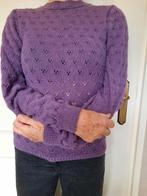 Handgebreide ajour trui, Kleding | Dames, Truien en Vesten, Ophalen of Verzenden, Nieuw, Maat 38/40 (M), Paars
