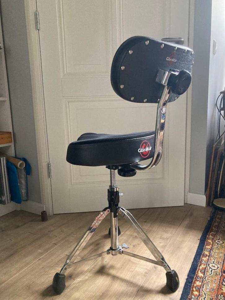 Gibraltar drumkruk met rugleuning, Muziek en Instrumenten, Drumstellen en Slagwerk, Zo goed als nieuw, Overige merken, Ophalen