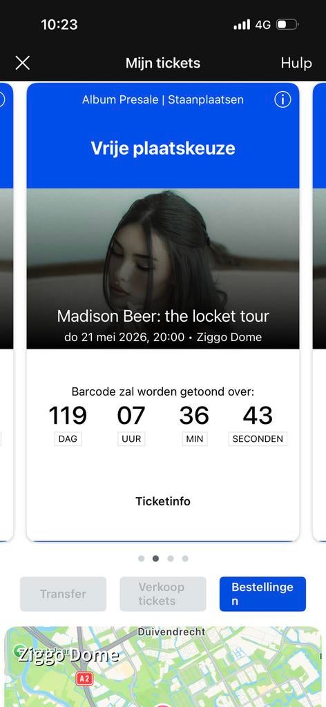 Madison Beer Ziggo Dome concert (staplaatsen), Twee personen, Ticket of Toegangskaart