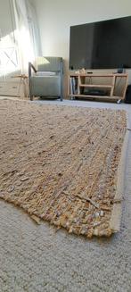 Stoer bohemian leren stroken vloerkleed, Ophalen, Beige, 150 tot 200 cm, 200 cm of meer