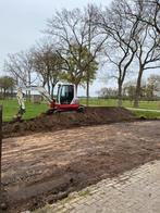 Minikraan verhuur, paard rijbodem, puin container, grondwerk, Tuin- of Vijveraanleg