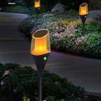 Outdoor Solar LED fakkel met vlameffect (60 cm hoog), Tuin en Terras, Buitenverlichting, Ophalen, Zonne-energie, Kunststof, Minder dan 50 watt
