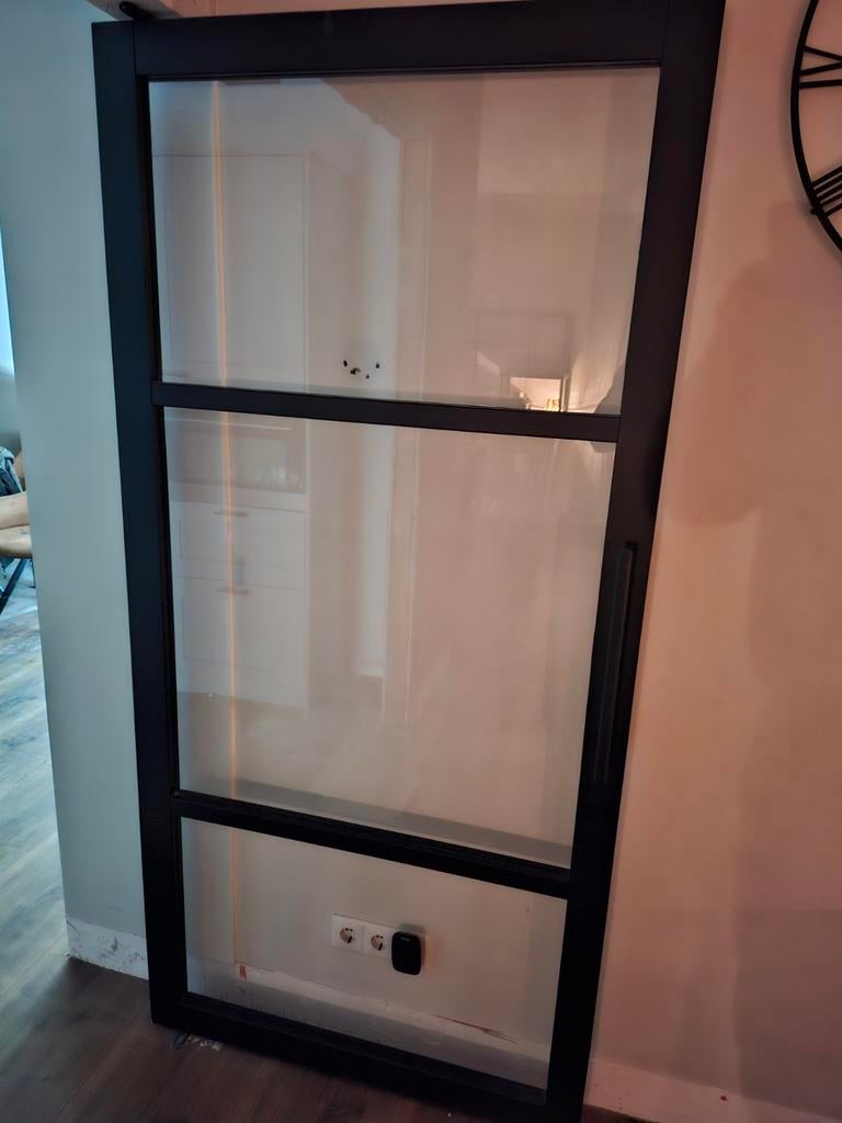 Houten Taatsdeur met Glas - 97x200cm, Doe-het-zelf en Verbouw, Deuren en Horren, Ophalen, 80 tot 100 cm, Binnendeur, Zo goed als nieuw