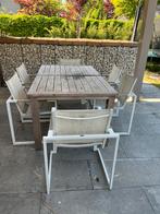 Eettafel met zes stoelen, Ophalen, Gebruikt, Aluminium, Eettafel