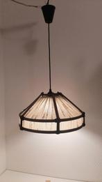 Rotan manou hanglamp jaren 60/70,lees de beschrijving, Ophalen of Verzenden, Gebruikt, Stof, Minder dan 50 cm