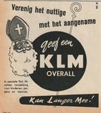 retro reclame 1952 KLM overall voor Sinterklaas, Verzenden, Overige typen