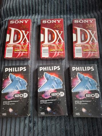 6 Nieuwe VHS Videobanden Sony & Philips beschikbaar voor biedingen